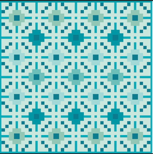 Bright Blue Senna Seas Quilt Kit