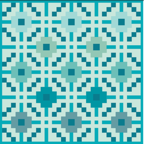 Bright Blue Senna Seas Quilt Kit